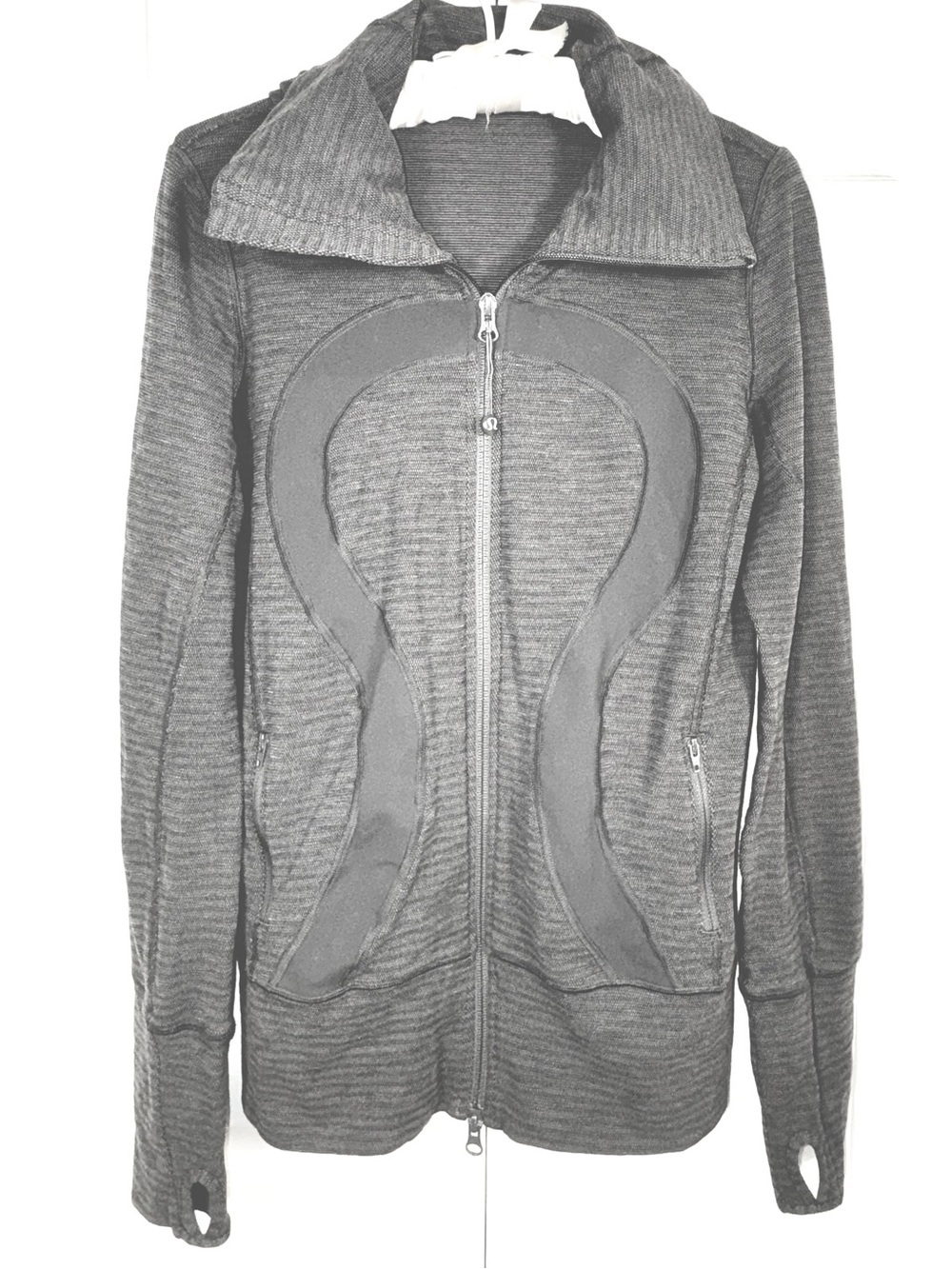 Lululemon Forme Hooded Jacket Funnel Neck Gray Size 8 GUC